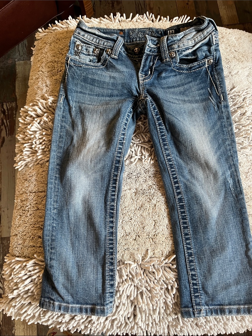 Miss Me girls crop Light Blue Straight Jeans